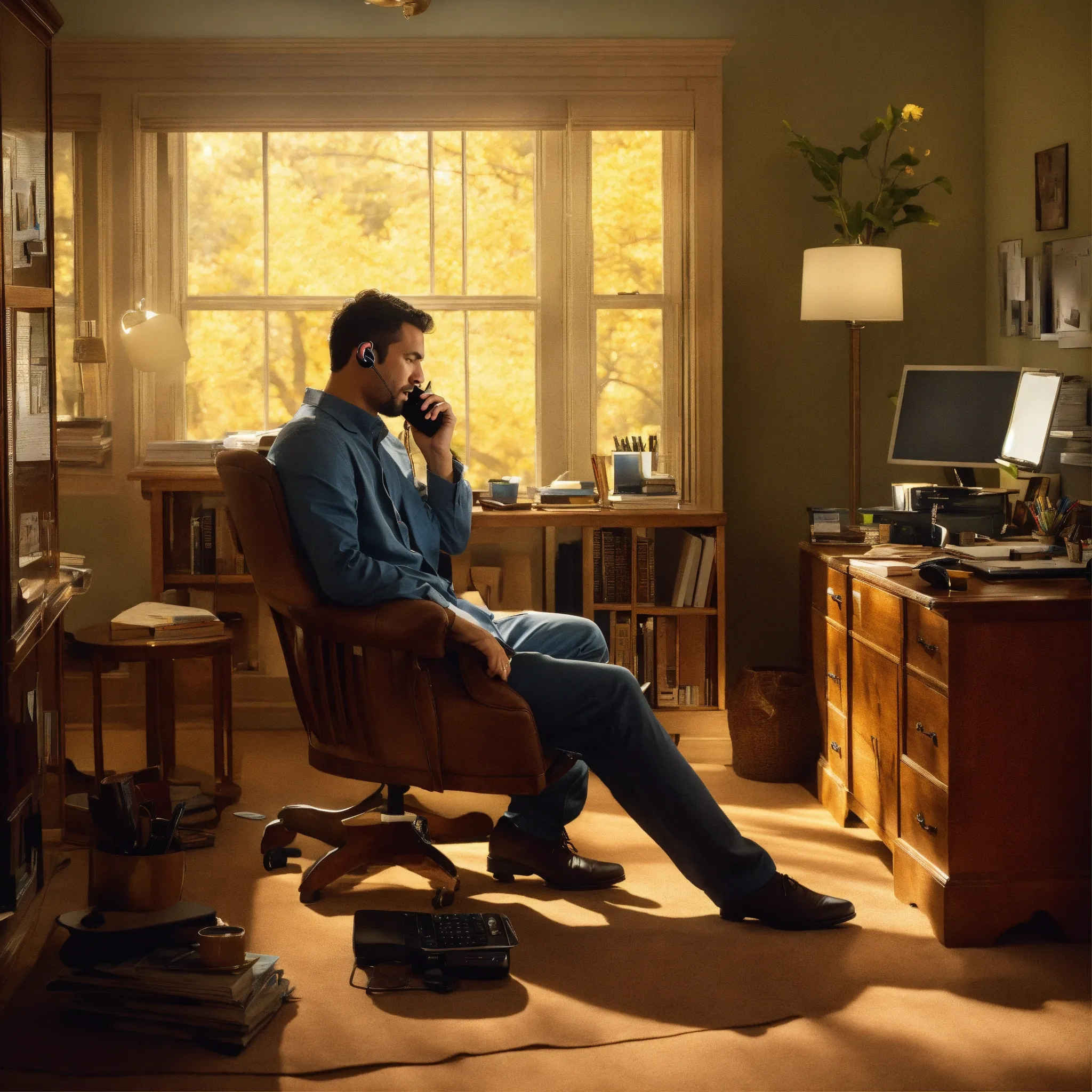 Professional workspace with ergonomic setup